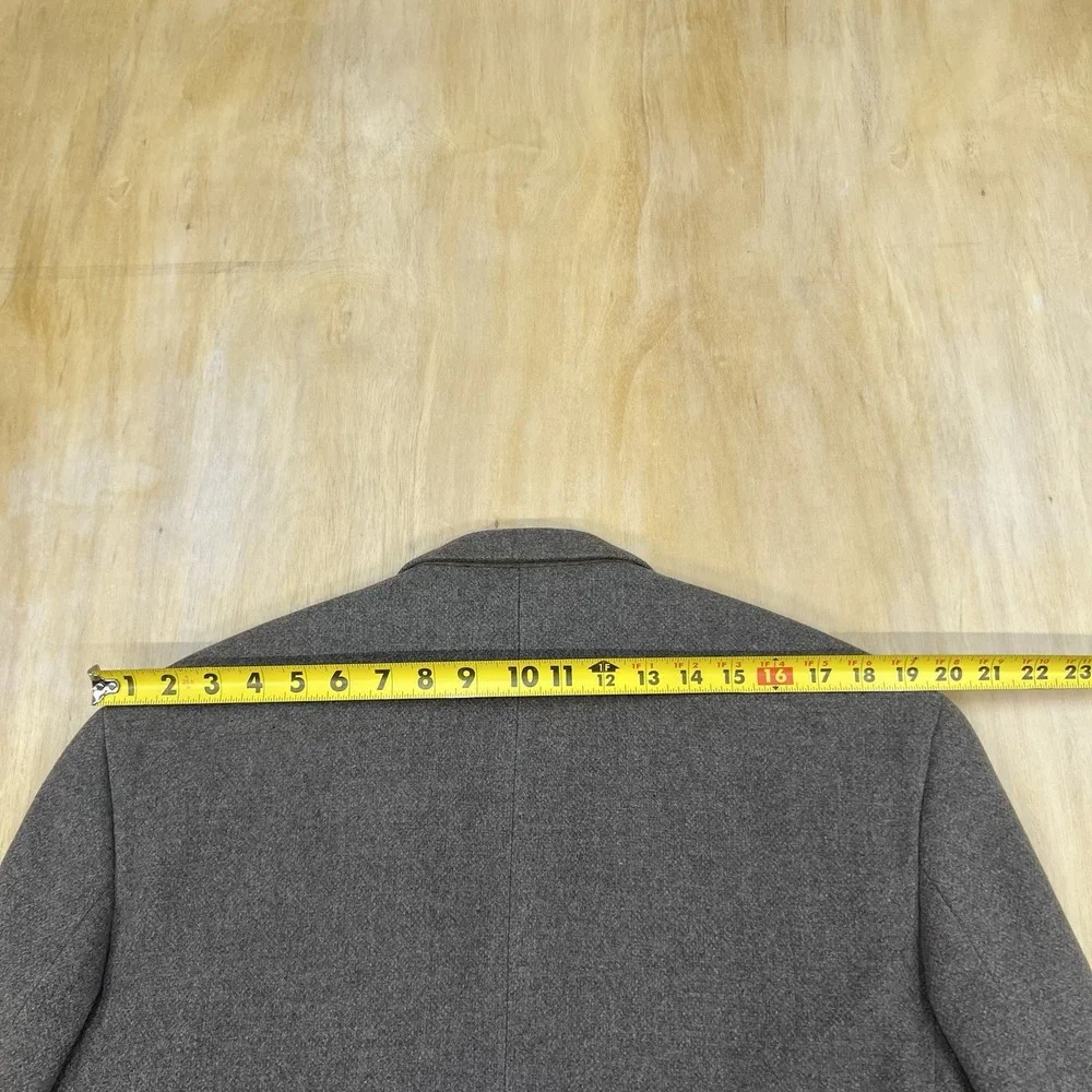 Vintage‎ Rene Lezard Ventless Blazer Sport Coat Mens 40R Wool Tan Jersey Flannel